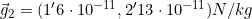 \vec g_2=(1'6\cdot10^{-11}, 2'13\cdot10^{-11})N/kg