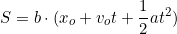 \[S=b\cdot(x_o+v_ot+\dfrac{1}{2}at^2)\]