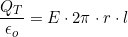 \dfrac{Q_T}{\epsilon_o}=E\cdot2\pi\cdot{r}\cdot l