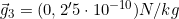 \vec g_3=(0, 2'5\cdot10^{-10})N/kg