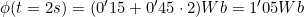 \phi(t=2s)=(0'15+0'45\cdot2)Wb=1'05Wb