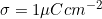 \sigma= 1 \mu C cm^{-2}