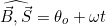 \[\widehat{\vec{B},\vec{S}}=\theta_o+\omega{t}\]