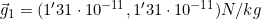 \vec g_1=(1'31\cdot10^{-11}, 1'31\cdot10^{-11})N/kg