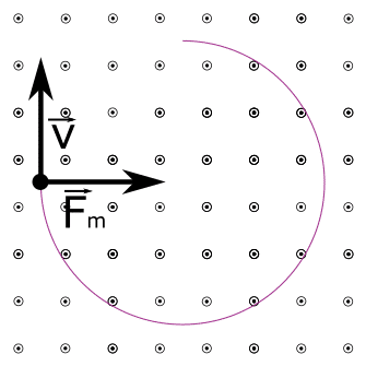 Continuamos con el proceso viendo como la carga describe una trayectoria circular. 